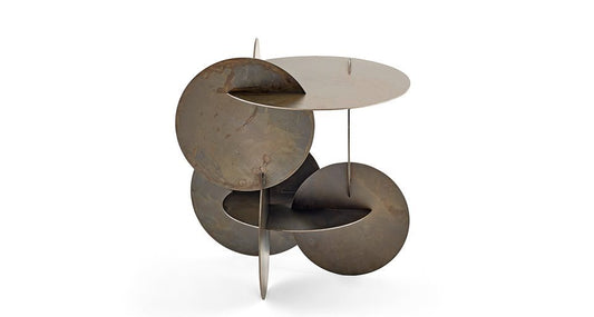 Side Table - Monete A / Hand burnished / Metal / 47 x 48 x 52H