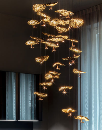 Gold Moon Cascata Chandelier Gold-gold shade