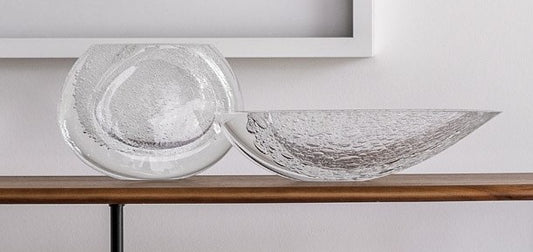 STYLING  ITEM - Vase Canoe 160 / Transparent Bubbles / Glass / 36 x 8 x 10h