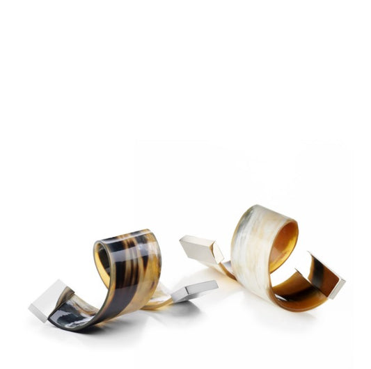 Mirea Set of 2 napkin rings Horn inlay Was AED 1,418