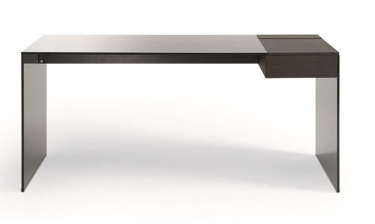 Desk - Air Desk W / 160 x 65 x 74H / Tobacco stained wood / Smoked glass