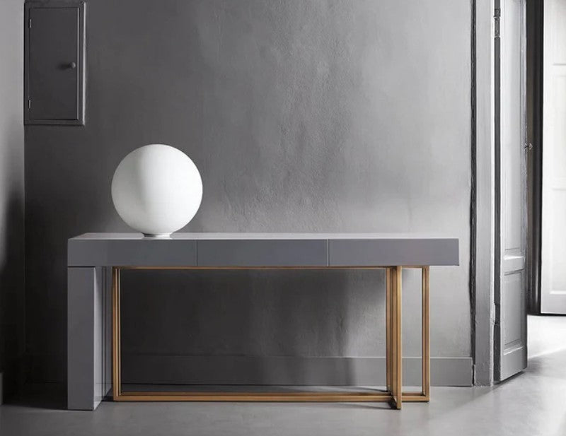 Console - Quincy L / 172 x 45 x 75H / Bronze / Putty / Glossy Lacquered