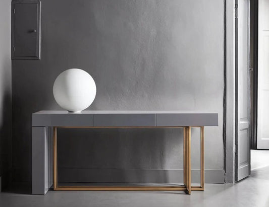 Console - Quincy L / 172 x 45 x 75H / Bronze / Putty / Glossy Lacquered