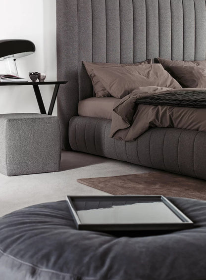 Tuyo Stripe Bed Light Grey 180