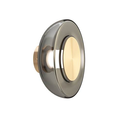 Wall Light - Pendulum / Dia 32 / Satin Brass / Smoked Glass