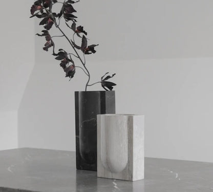 Arc Vase S Beige Chalk Grey marble