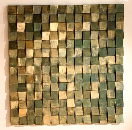 Art - Gold Blocks / 104 x 104 / Green & Gold finish / Waxed Blocks