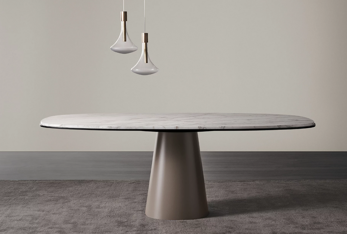 Owen Dining Table 210 Travertine Titanium