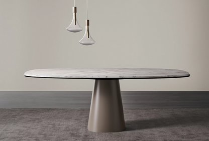 Owen Dining Table 210 Travertine Titanium