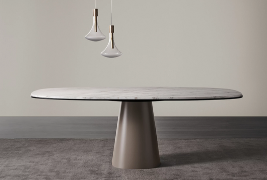 Owen Dining Table 210 Travertine Titanium
