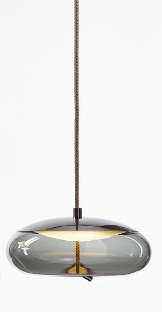 Chandelier I Pendant - Knot Disco / Smoke Grey Glass / Brushed Champagne Lacquer / 50x50x23.5h