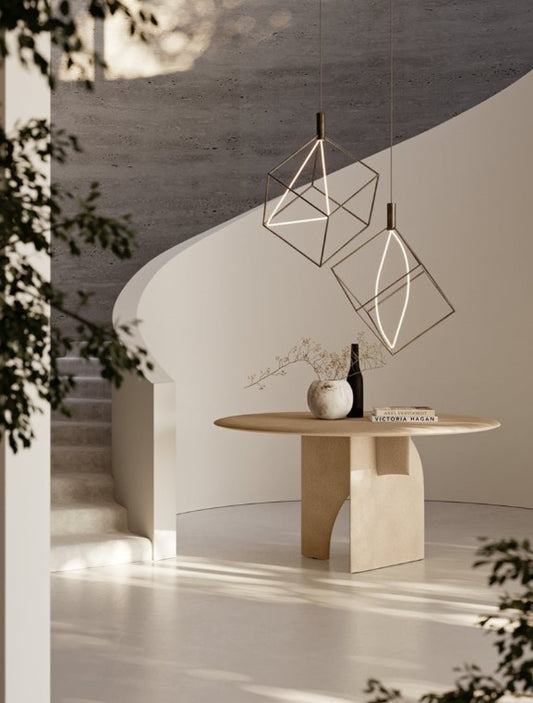 Dining table - Selce-T / Beige / Marble powder  /  D130x74H