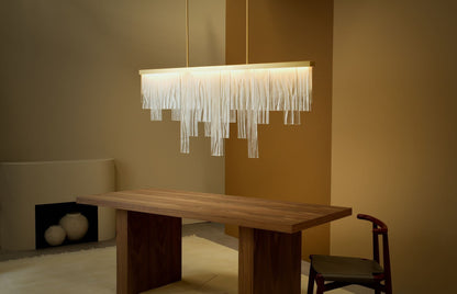 Cascata Long Ceiling Rose Bronze Wavy Kiln Glass