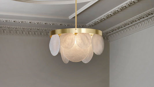 Chandelier I Pendant - Sasha / 60 x 35H / 150cm drop / Handmade fritted glass