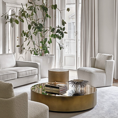 Belt Side Table D45 Glossy Calacatta Gold