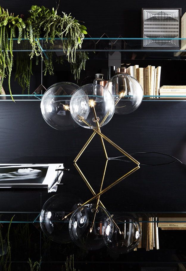 Bolle Tavolo 3 Table lamp Transparent  Glass Brass Structure