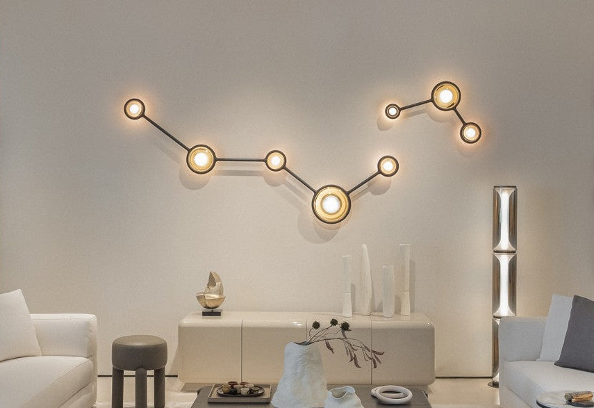 Constellation Tri Stars Copper Wall Light Medium Black stardust