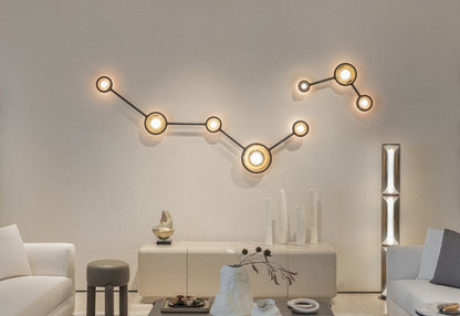 Constellation Tri Stars Copper Wall Light Medium Black stardust