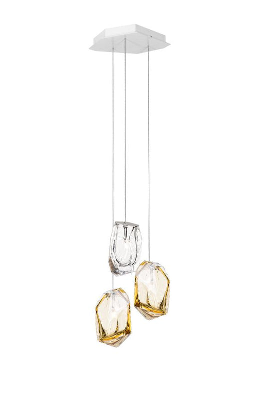 Chandelier I Pendant - Crystal Rock / Cluster of 3  / Dia 26 / Incl. 3 rock