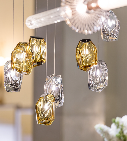 Crystal Rock Pendant Cluster of 5