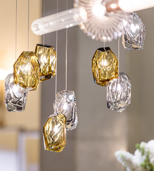 Crystal Rock Pendant Cluster of 5