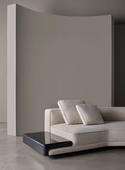 Cushion - Deco Throw 50CF with band / Taupe / Fabric Pompei 03 / 50 x 50