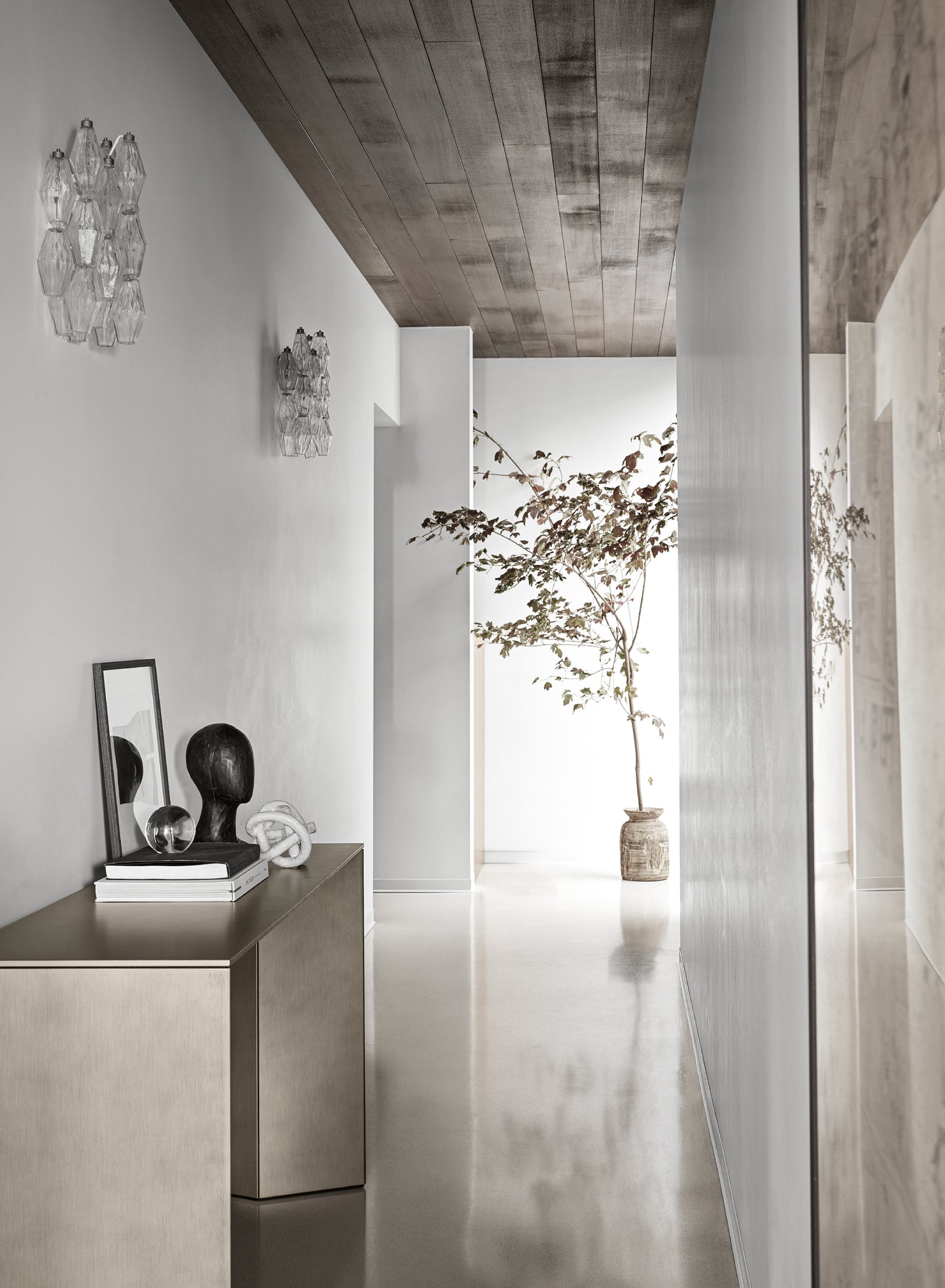 Dolm Brushed Gold Grey Console