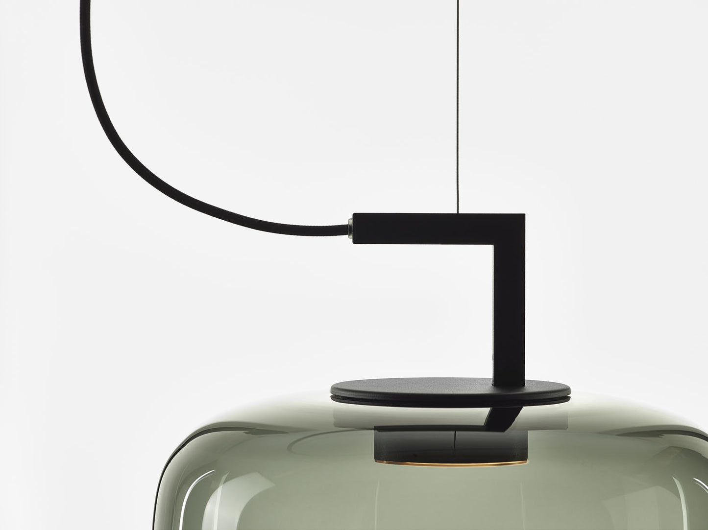 Double Medium Pendant Smoke Grey Glass