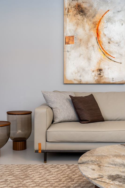 Etienne Leather Sofa Black Nickel