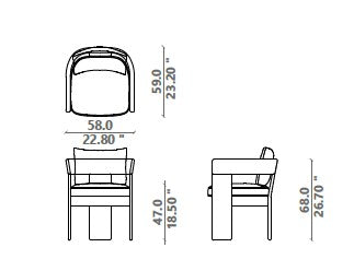 Freddie Dining Armchair Walnut