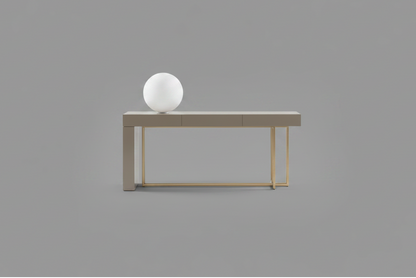 Quincy L Bronze Console Putty Glossy Lacquered