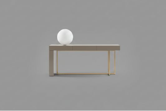 Quincy L Bronze Console Putty Glossy Lacquered
