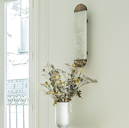Ghost 430 Alabaster Wall Light Raw Bronze