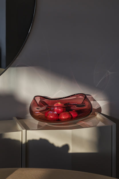 Gravity Glass Sculpture Aubergine