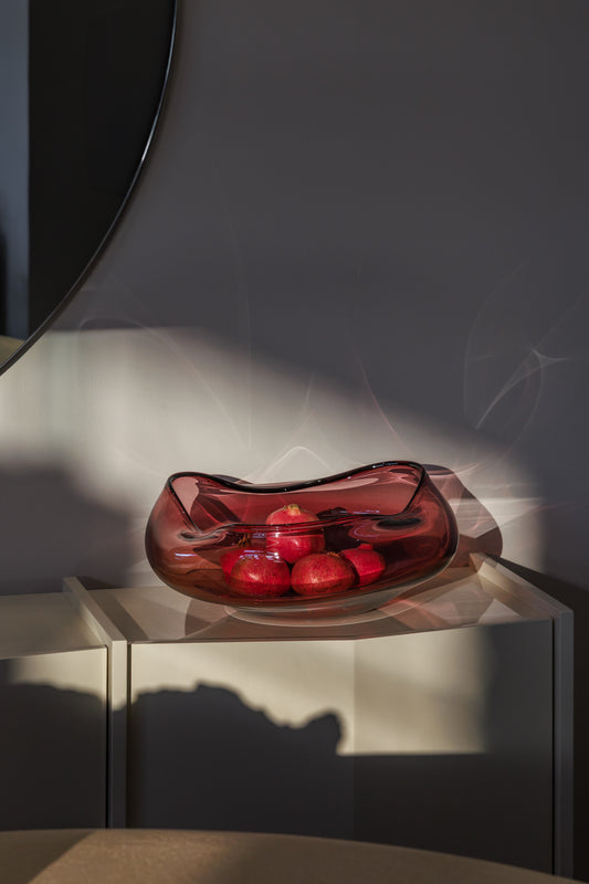 Gravity Glass Sculpture Aubergine
