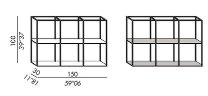 Hardy Wall Unit 150100 Platinum Steel 2 Shelves