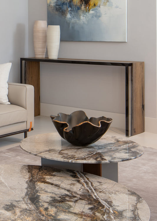 STYLING  ITEM - Bowl Lirio R / Matt black / Topo bronze / 40 x 37 x 19