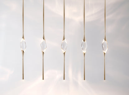 Il Pezzo 12 Long Pendant Champagne finish Clear crystal 5 Lights
