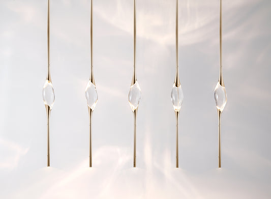 Il Pezzo 12 Long Pendant Champagne finish Clear crystal 5 Lights