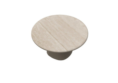 Leon 90R Coffee Table Base putty lacquer w/ Marble travertino Navona