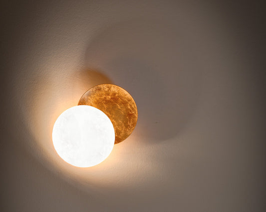 Lederam W Wall Light White & Gold
