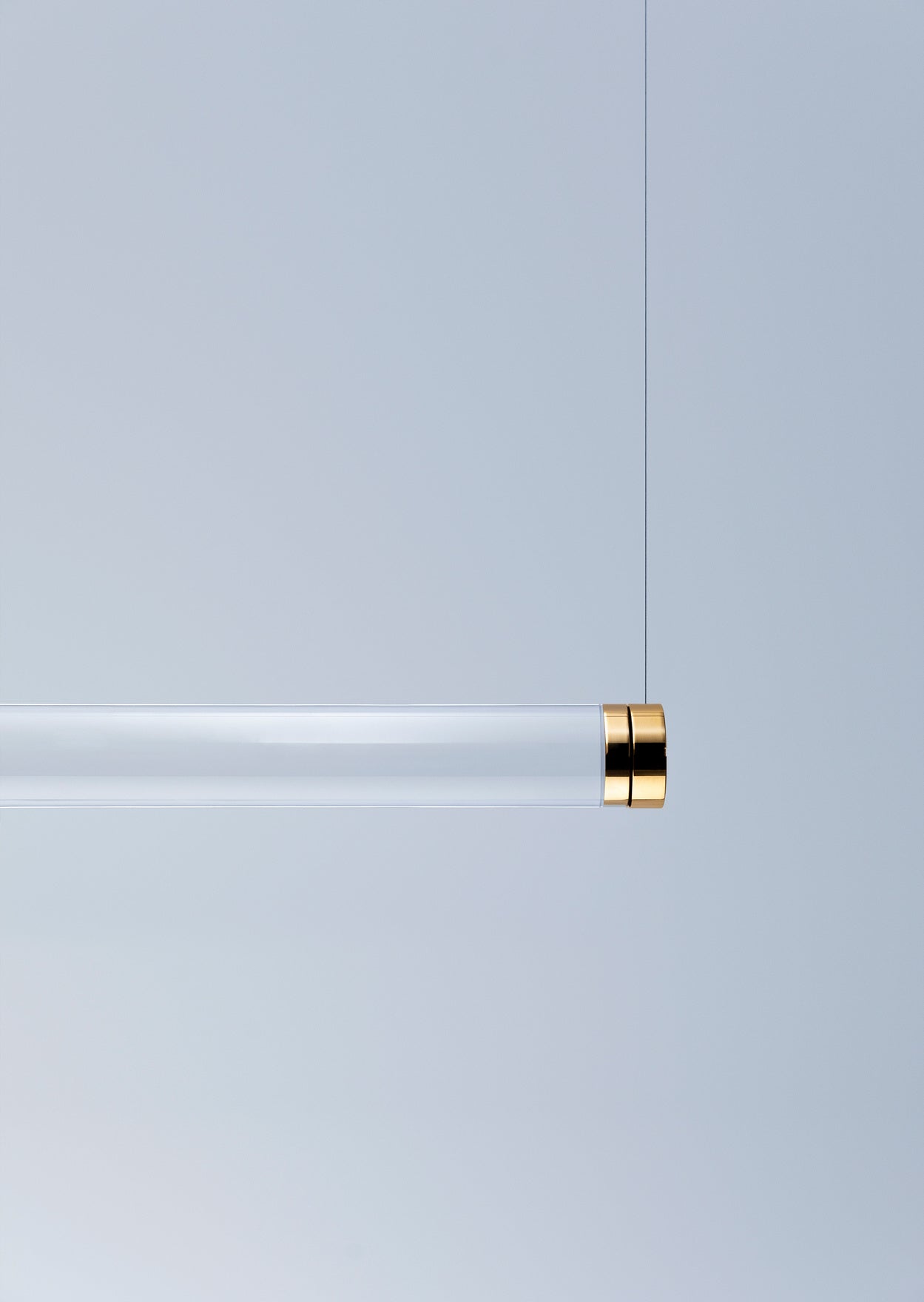 Magia Tube Pendant Polished Gold Black Wire