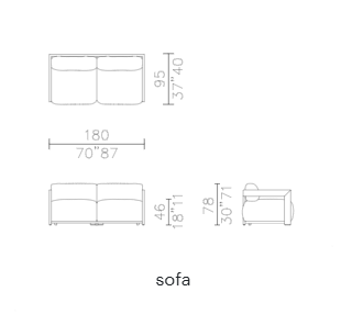 Claud Open Air Sofa 180