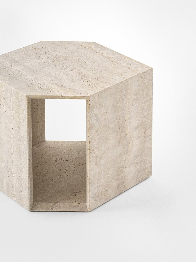 Prism Low Coffee Table Travertine Romano