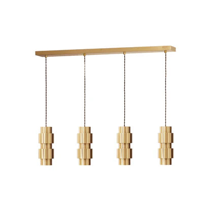 Ring Pendant Satin Brass Cluster of 4