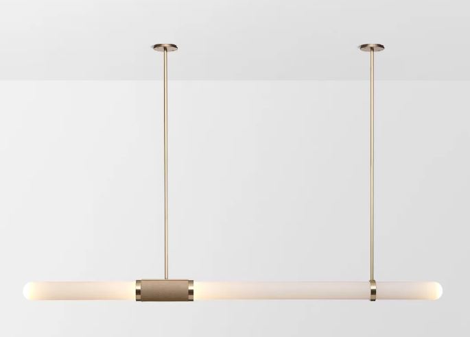 Scandal Long Pendant Brass Snow