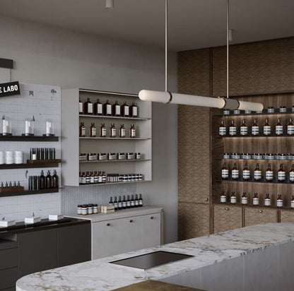 Scandal Long Pendant Brass Snow