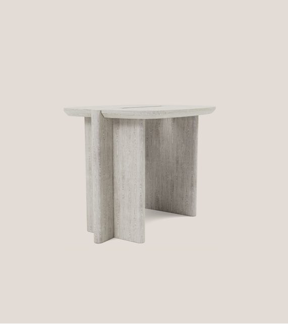Surfside Drive L Side Table Ivory Ash