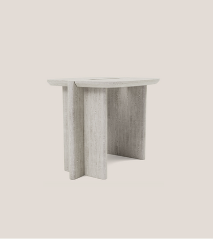 Surfside Drive L Side Table Ivory Ash