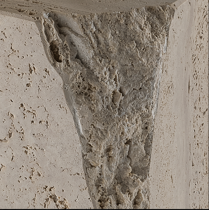 Rascino Side Table H45 Travertine Marble Base